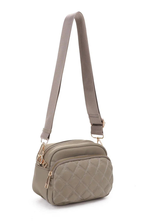 Lena Quilted Crossbody Bag Olive