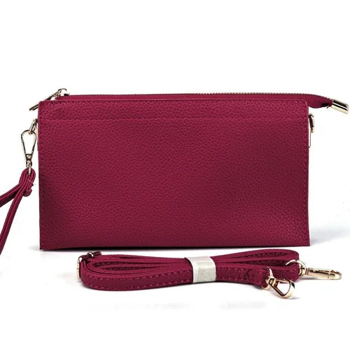 Brady Three Compartments Crossbody Bag-Dark Fuschia