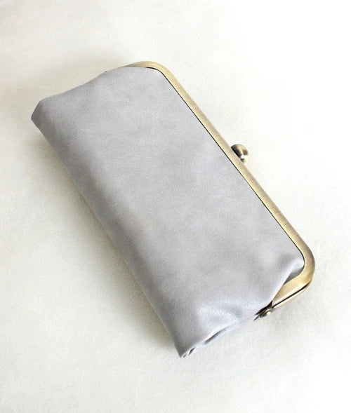 Lenox Lock Clutch Pearl Gray