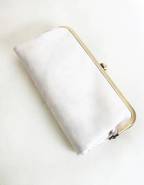 Lenox Lock Clutch Pearl White