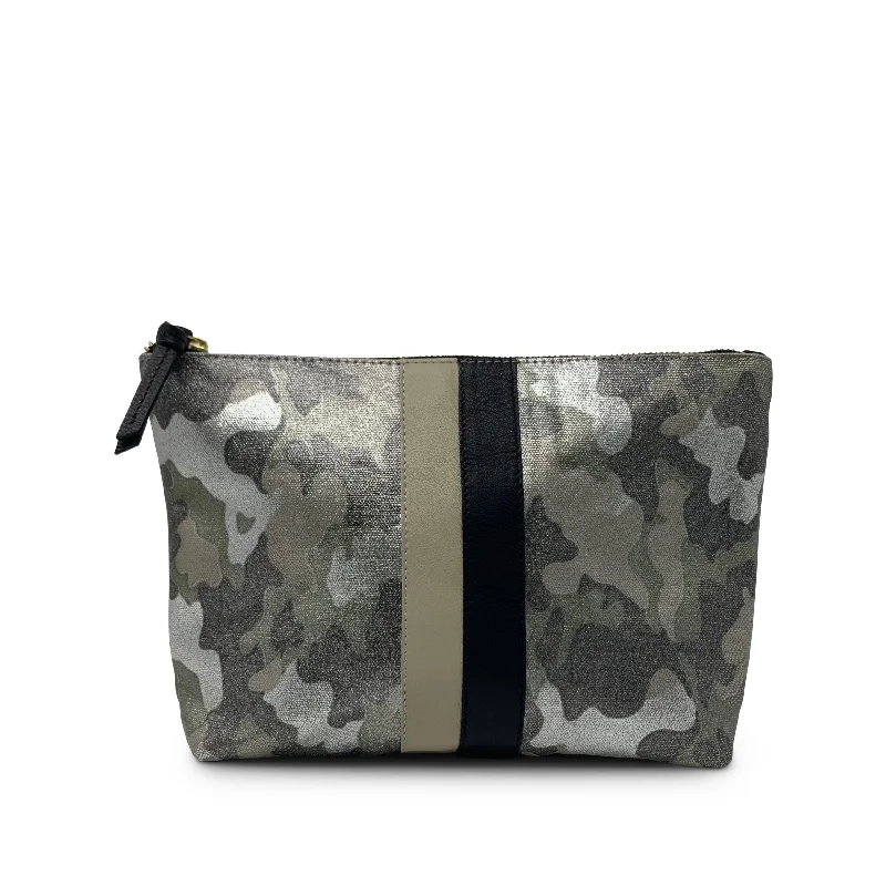 Metallic Camo Canvas Pouch