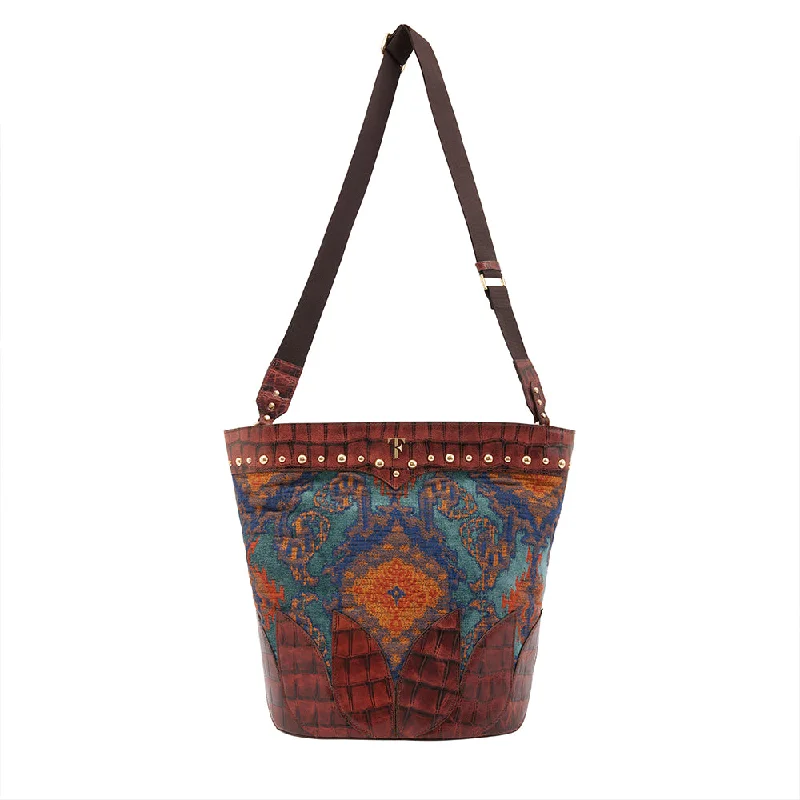 Annique Artisanal Bucket- Blue Fabric