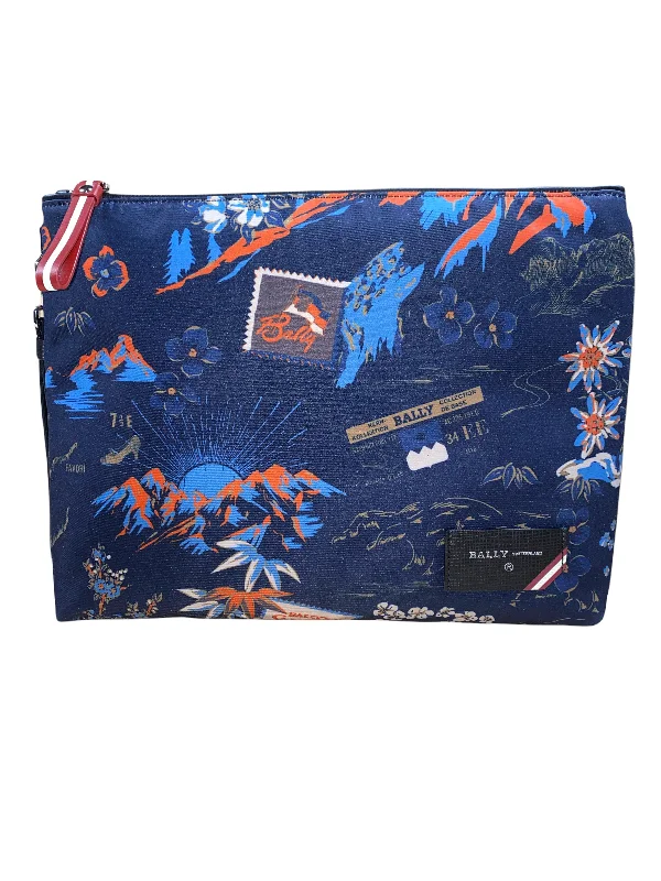 Bally Fholler Men's 6231788 Blue Nylon Clutch Bag