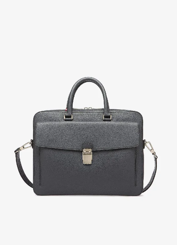 Bally Gherman Men's 6231773 Grey Leather Business Bag