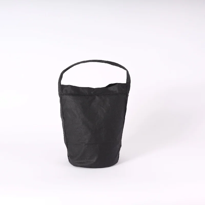 Black Waxed Bucket Bag