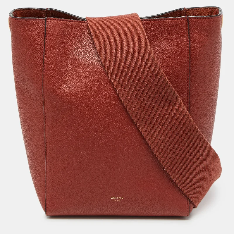 Celine Brick Leather Small Sangle Bucket Bag