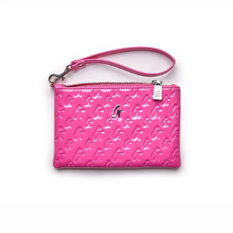 MONOGRAM MINI WRISTLET MIRROR HOT PINK