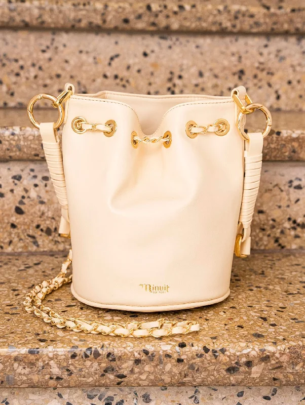 Hera Vegan Leather Bucket Bag | Cream