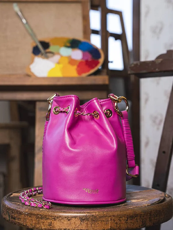 Hera Vegan Leather Bucket Bag | Orchid