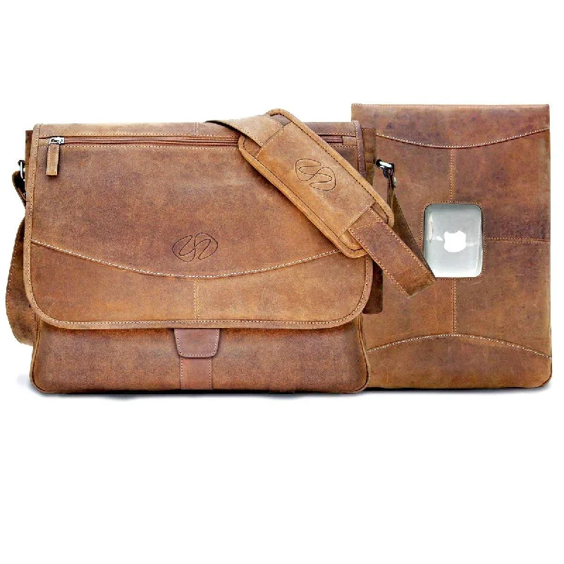 Premium Leather MacBook Messenger Bag