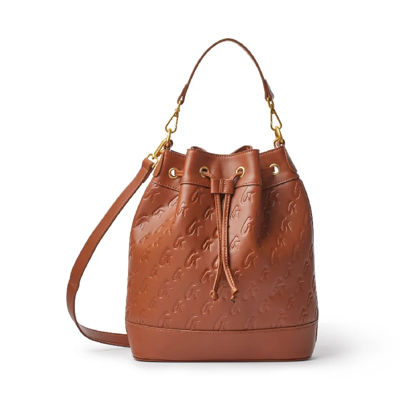 MONOGRAM LARGE BUCKET BAG BROWN