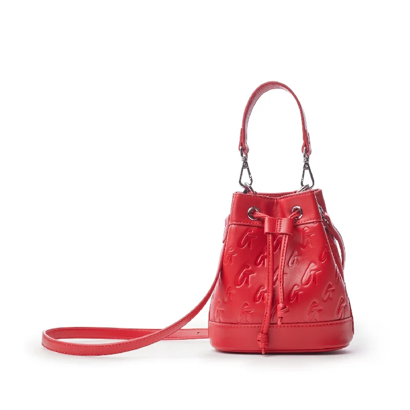 MONOGRAM MINI BUCKET BAG MATTE RED