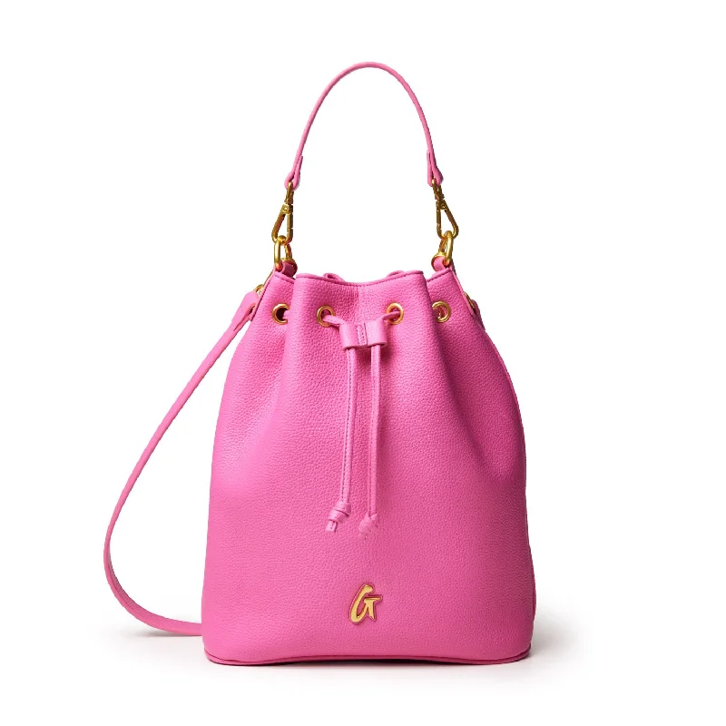 PEBBLE LARGE BUCKET BAG HOT PINK