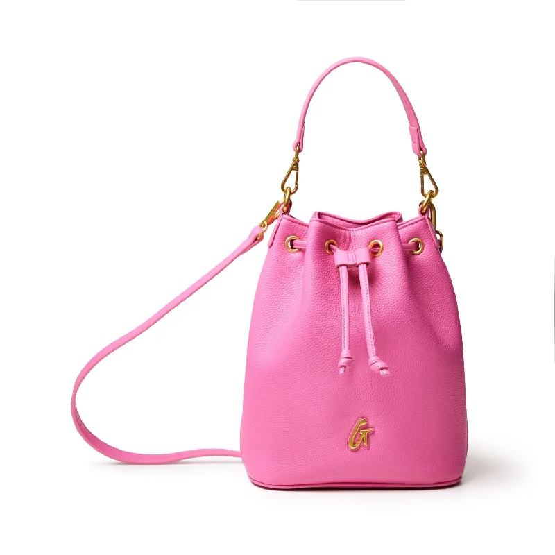 PEBBLE MEDIUM BUCKET BAG HOT PINK